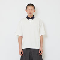 Men Oversized Polo Tee - Off White - SM2608162A
