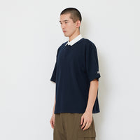 Men Oversized Polo Tee - Navy - SM2608162C