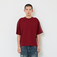 Men Boxy Cropped Essential Tee - Wine - SM2608180D