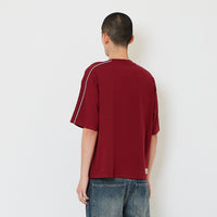 Men Boxy Cropped Essential Tee - Wine - SM2608180D