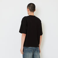 Men Boxy Cropped Essential Tee - Black - SM2608180F
