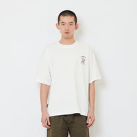 Men Printed Oversized Tee - Off White - SM2608181A