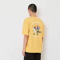 Men Printed Oversized Tee - Yellow - SM2608181B