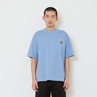 Men Printed Oversized Tee - Pale Blue - SM2608181C