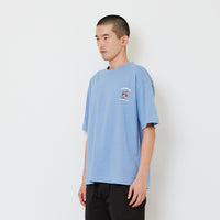Men Printed Oversized Tee - Pale Blue - SM2608181C