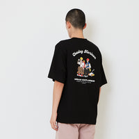 Men Printed Oversized Tee - Black - SM2608181F