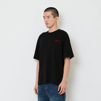 Men Embroidery Oversized Tee - Black - SM2608183E