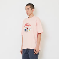 Men Embroidery Oversized Tee - Pink - SM2610187B