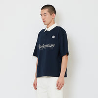 Men Cropped Polo Top - Navy - SM2610191C