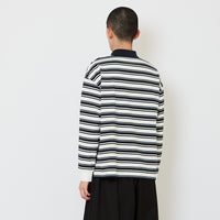 Men Oversized Stripe Top - Off White - SM2610196A