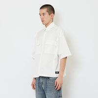Men Boxy Cropped Shirt - Off White - SM2610203A