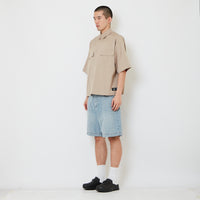 Men Wide Leg Denim Shorts - Light Blue - SM2610208A