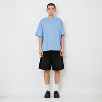 Men Wide Leg Denim Shorts - Black - SM2610208D
