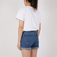 Women Stretch Denim Shorts - Blue - SW2210540D