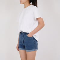 Women Stretch Denim Shorts - Blue - SW2210540D