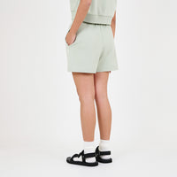 Women Elastic Waist Sweatshorts - Light Green - SW2211561C