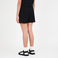 Women Elastic Waist Sweatshorts - Black - SW2211561E