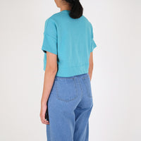 Women Cropped Top - Turquoise - SW2301004E