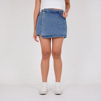Women Denim Skort - Light Blue - SW2301022B