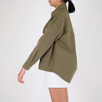 Women Oversized Shirt - Army Green - SW2303045A
