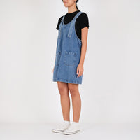 Women Denim Dungree Dress - Blue - SW2303048B