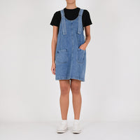 Women Denim Dungree Dress - Blue - SW2303048B