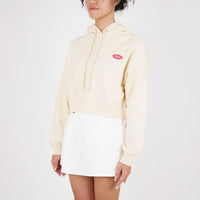 Women Cropped Hoodie - Light Yellow - SW2307070A