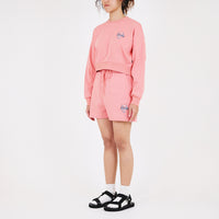 Women Elastic Waist Shorts - Pink - SW2307079C