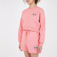 Women Elastic Waist Shorts - Pink - SW2307079C