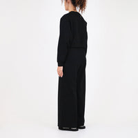 Women Elastic Waist Pants - Black - SW2307080B