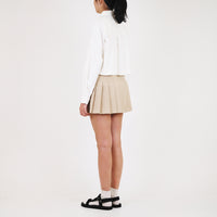 Women Cropped Shirt - Off White - SW2307082A