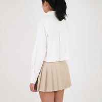 Women Cropped Shirt - Off White - SW2307082A