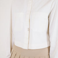 Women Cropped Shirt - Off White - SW2307082A