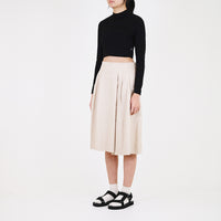 Women Pleated Culottes - Khaki - SW2307088A