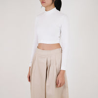 Women Mock Neck Cropped Top - SW2308092