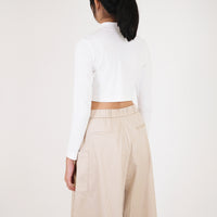 Women Mock Neck Cropped Top - SW2308092