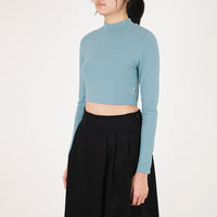 Women Mock Neck Cropped Top - SW2308092