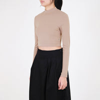 Women Mock Neck Cropped Top - SW2308092