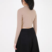 Women Mock Neck Cropped Top - SW2308092