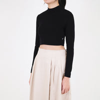 Women Mock Neck Cropped Top - SW2308092