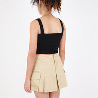 Women Strappy Knit Top - Black - SW2311141D
