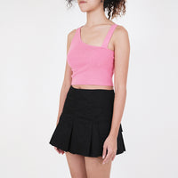 Women Asymmetrical Knit Tank Top - Fuchsia - SW2311142A
