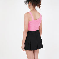 Women Asymmetrical Knit Tank Top - Fuchsia - SW2311142A
