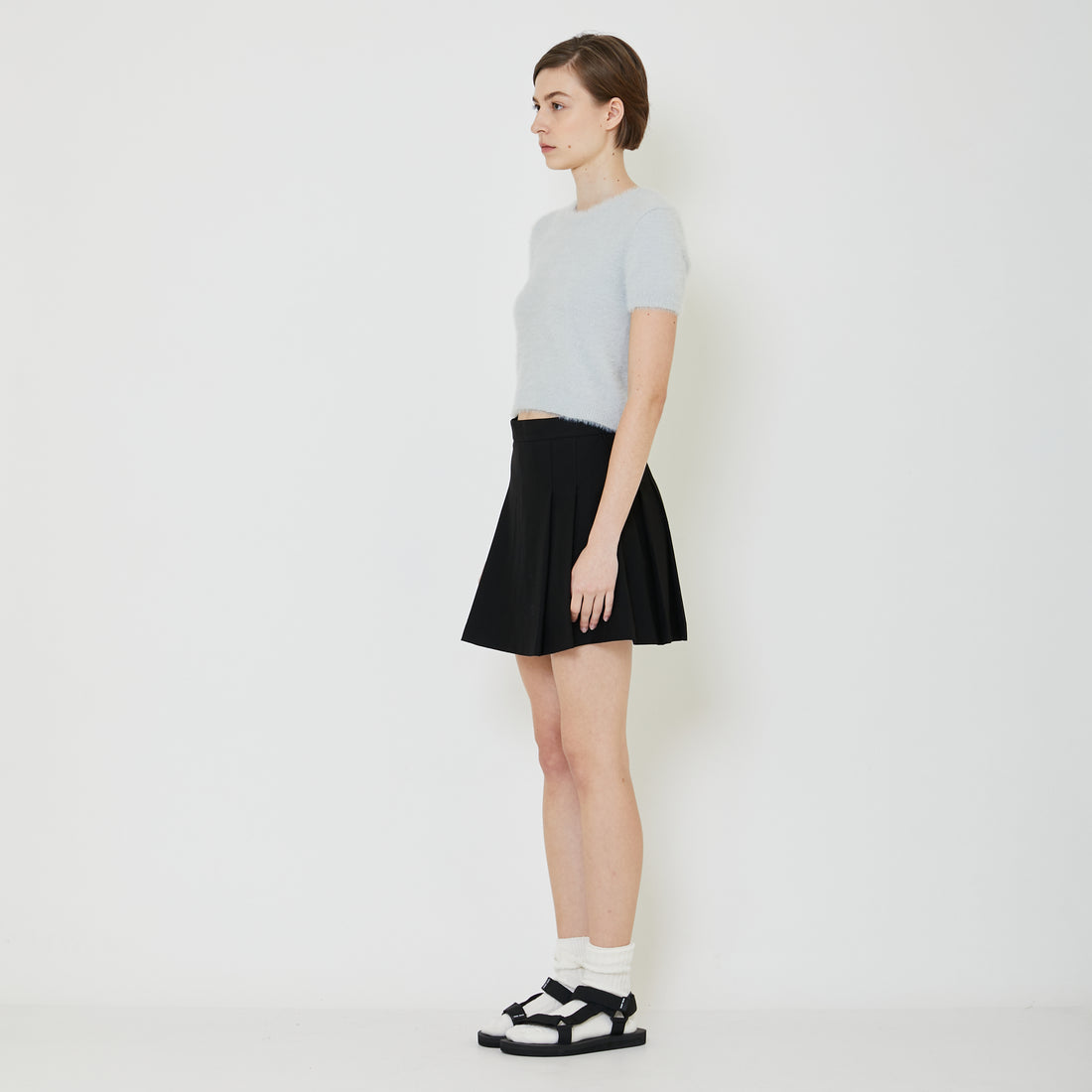 Women Fluffy Knit Top - Purple - SW2311143F