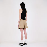 Women Pleated Skort - Khaki - SW2312168B