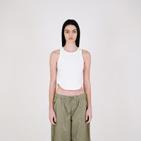 Women Curved Hem Cropped Tank Top - SW2401001