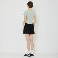 Women Curved Hem Cropped Top - SW2401002