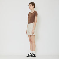 Women Curved Hem Cropped Top - SW2401002