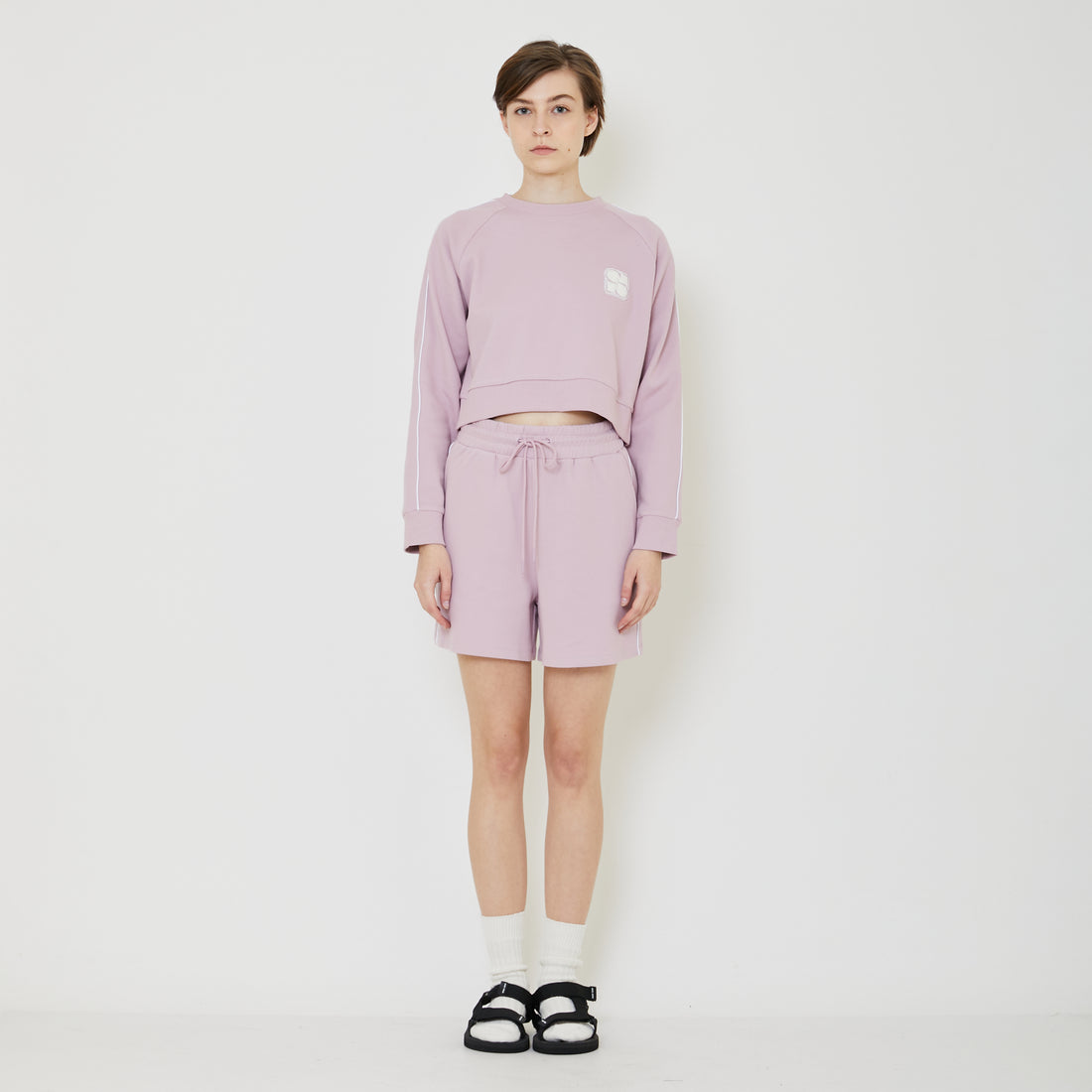 Women Pique Sweatshirt - Dusty Purple - SW2401007B