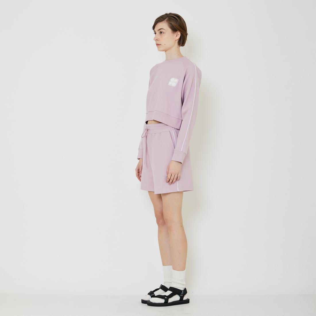 Women Pique Sweatshirt - Dusty Purple - SW2401007B